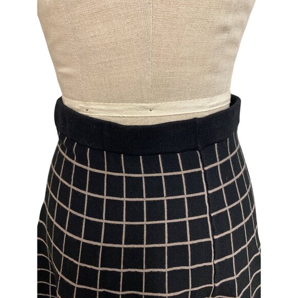 Vintage Y2K Carmen Marc Valvo Womens M Grid Pattern Skirt 80% Rayon 20% Nylon - Picture 5 of 9